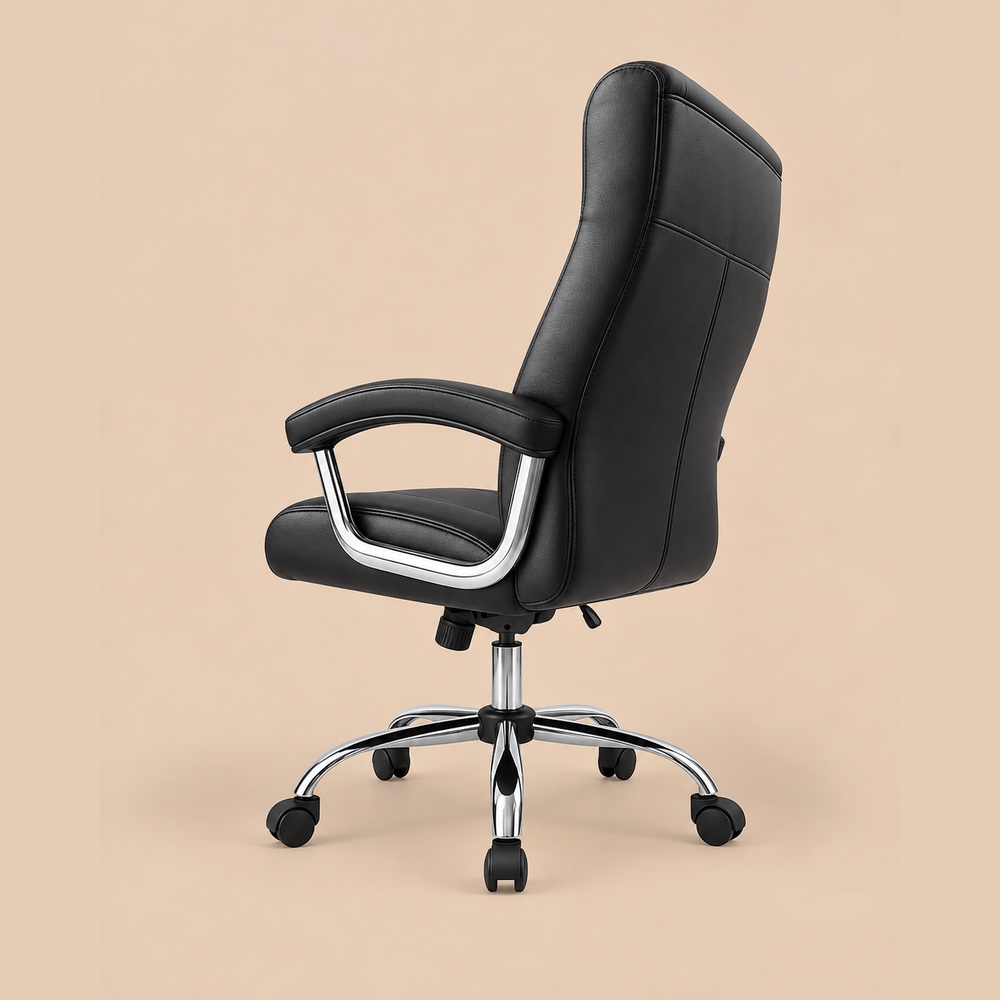 SILLA DE OFICINA PRESIDENCIAL ERGONÓMICA ROMA NEGRO VENTITAS HOME - 3