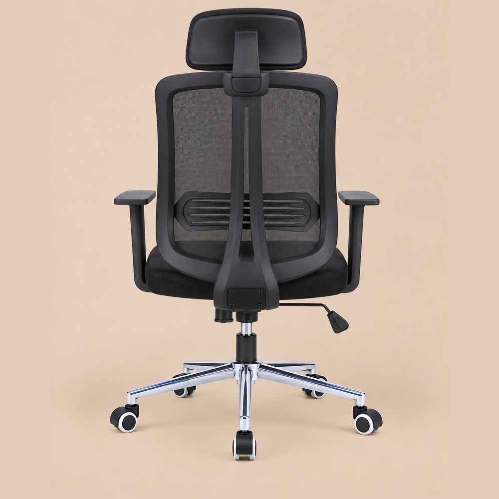 SILLA ERGONÓMICA CON APOYA BRAZO PRAGA NEGRO VENTITAS HOME - 3