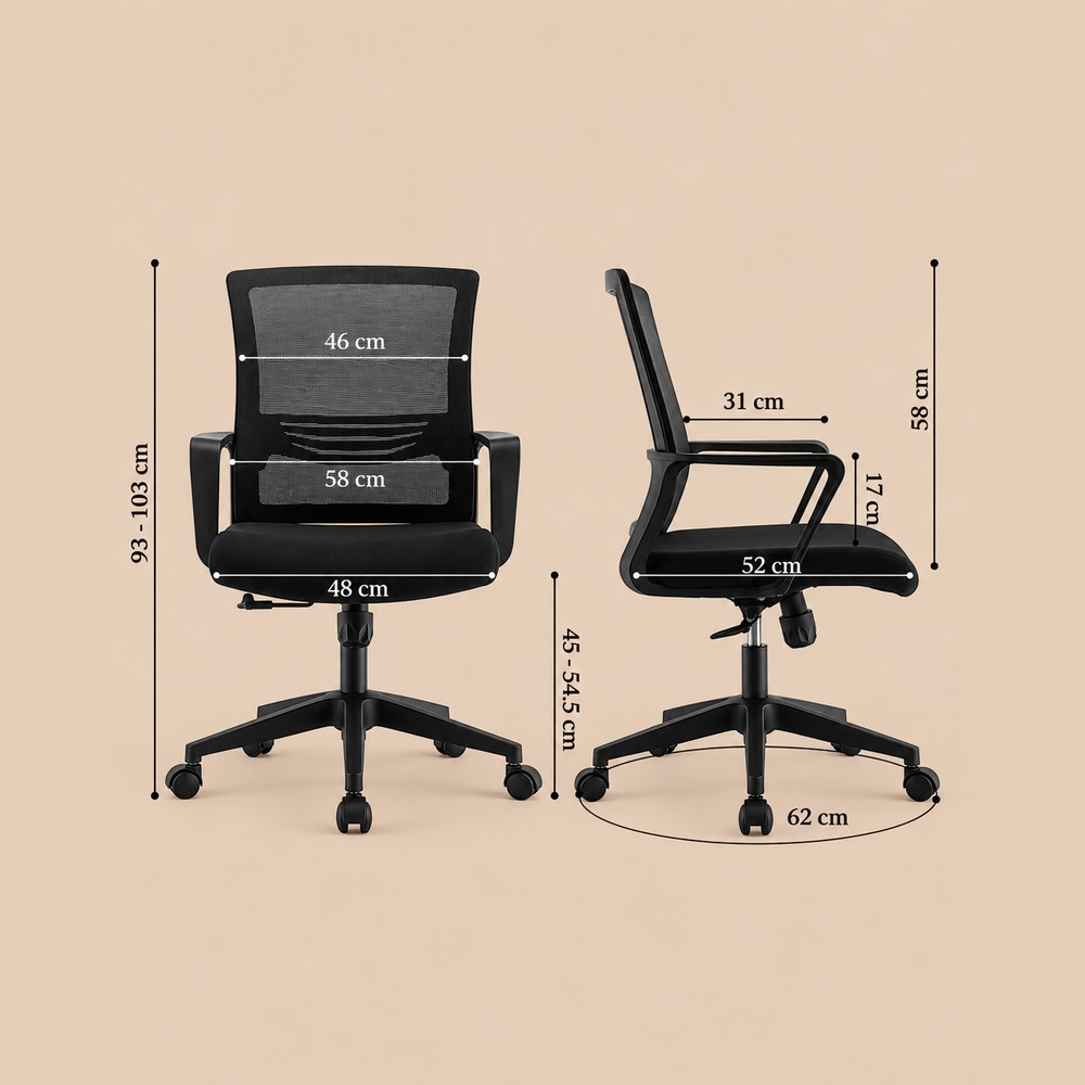SILLA EJECUTIVA MANHATTAN NEGRO VENTITAS HOME - 4