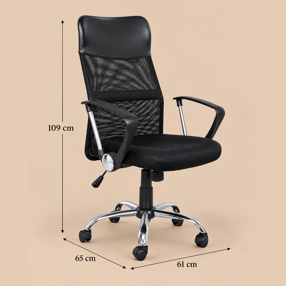 SILLA DE OFICINA EJECUTIVA SEÚL NEGRO VENTITAS HOME - 4