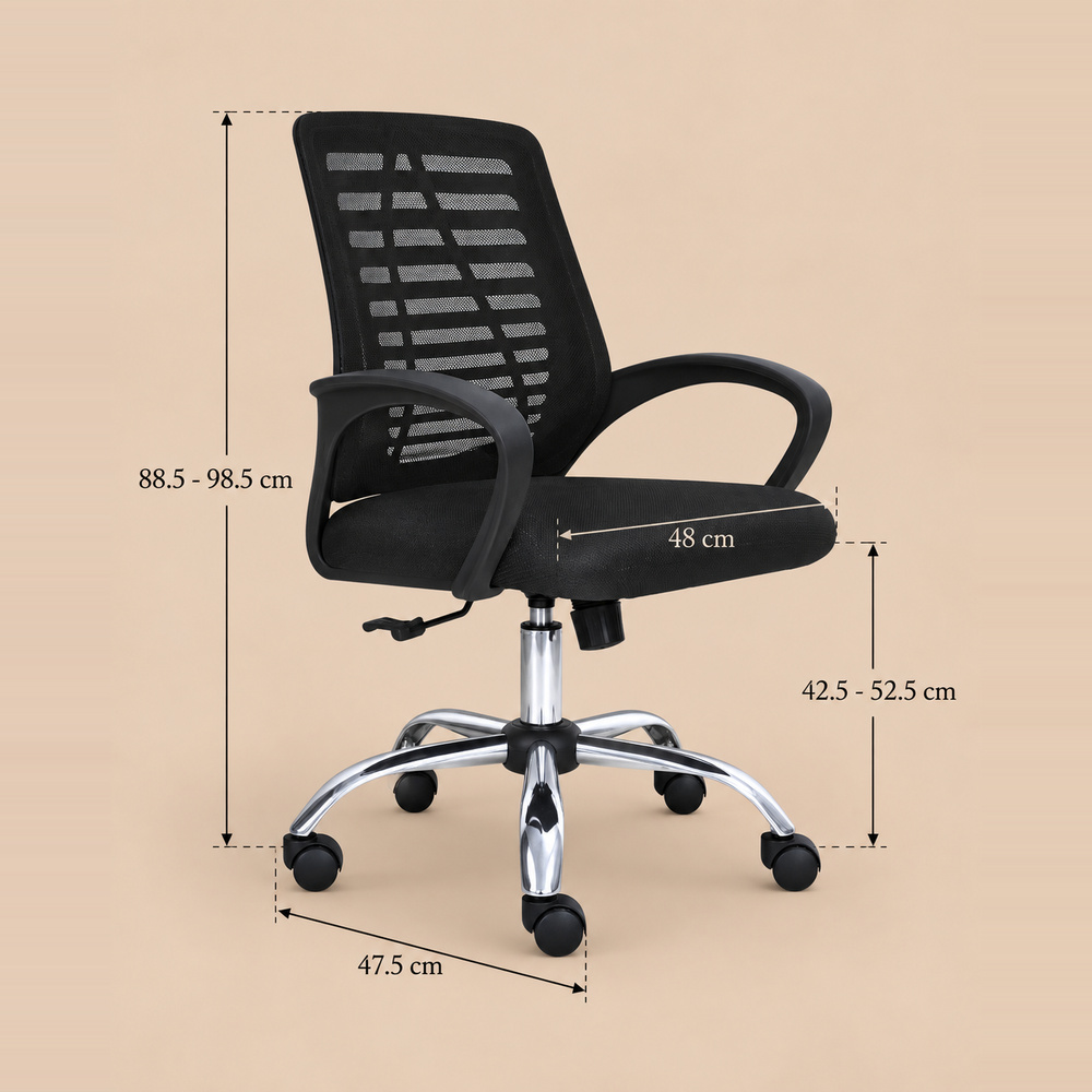 SILLA GIRATORIA AIR BLACK VENTITAS HOME - 4