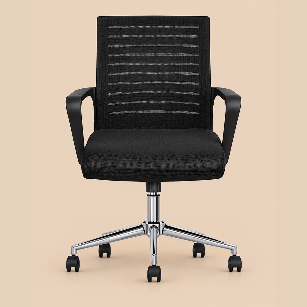 SILLA GIRATORIA OFICINA TEMPO BLACK VENTITAS HOME - 1
