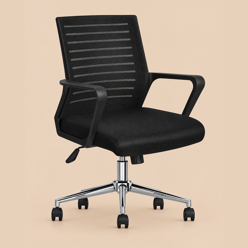 SILLA GIRATORIA OFICINA TEMPO BLACK VENTITAS HOME - 2