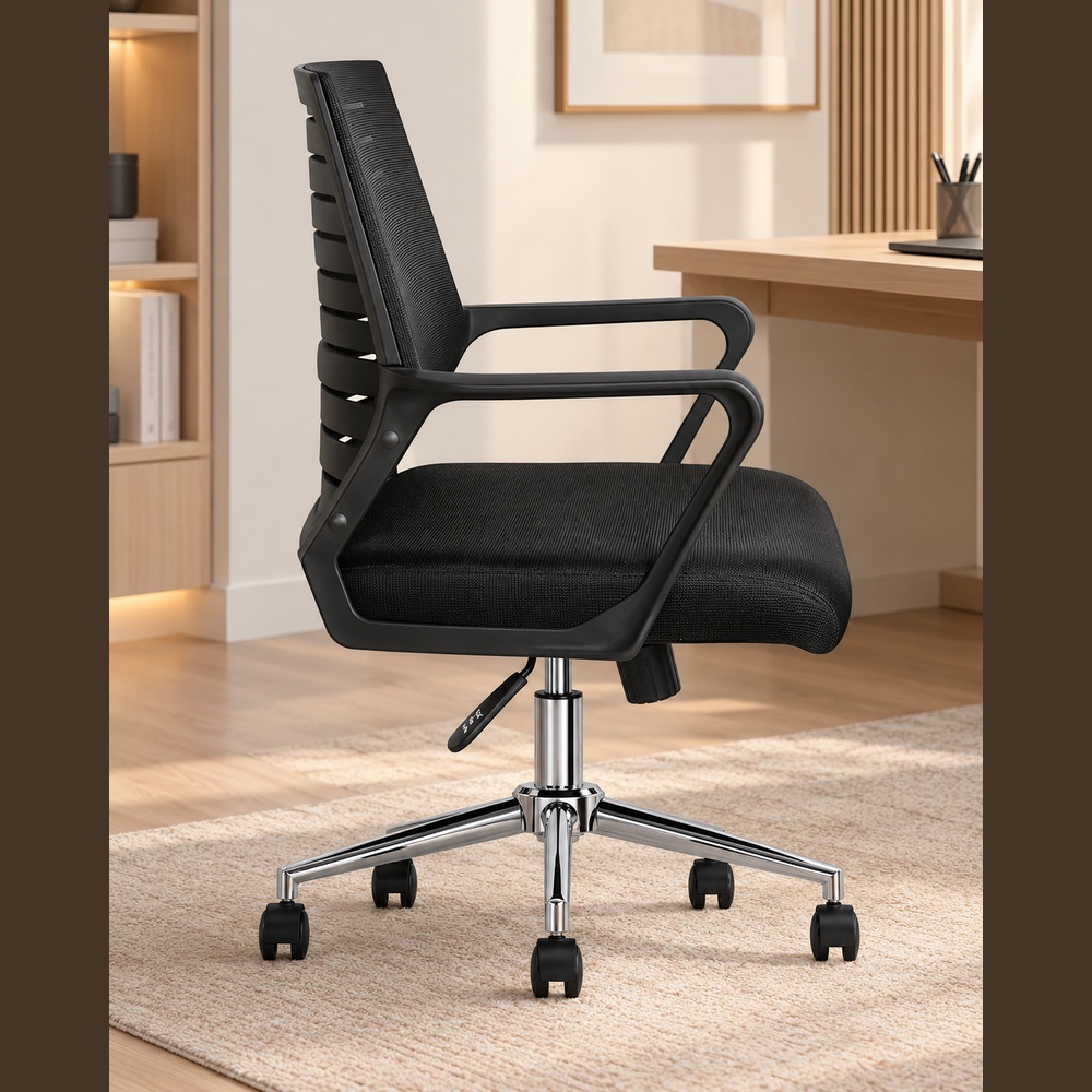 SILLA GIRATORIA OFICINA TEMPO BLACK VENTITAS HOME - 5