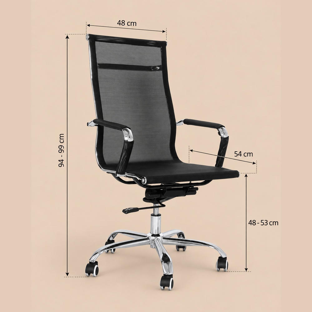 SILLA DE OFICINA GIRATORIA IMPERIAL BLACK VENTITAS HOME - 4