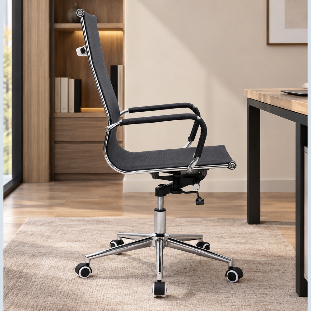 SILLA DE OFICINA GIRATORIA IMPERIAL BLACK VENTITAS HOME - 5