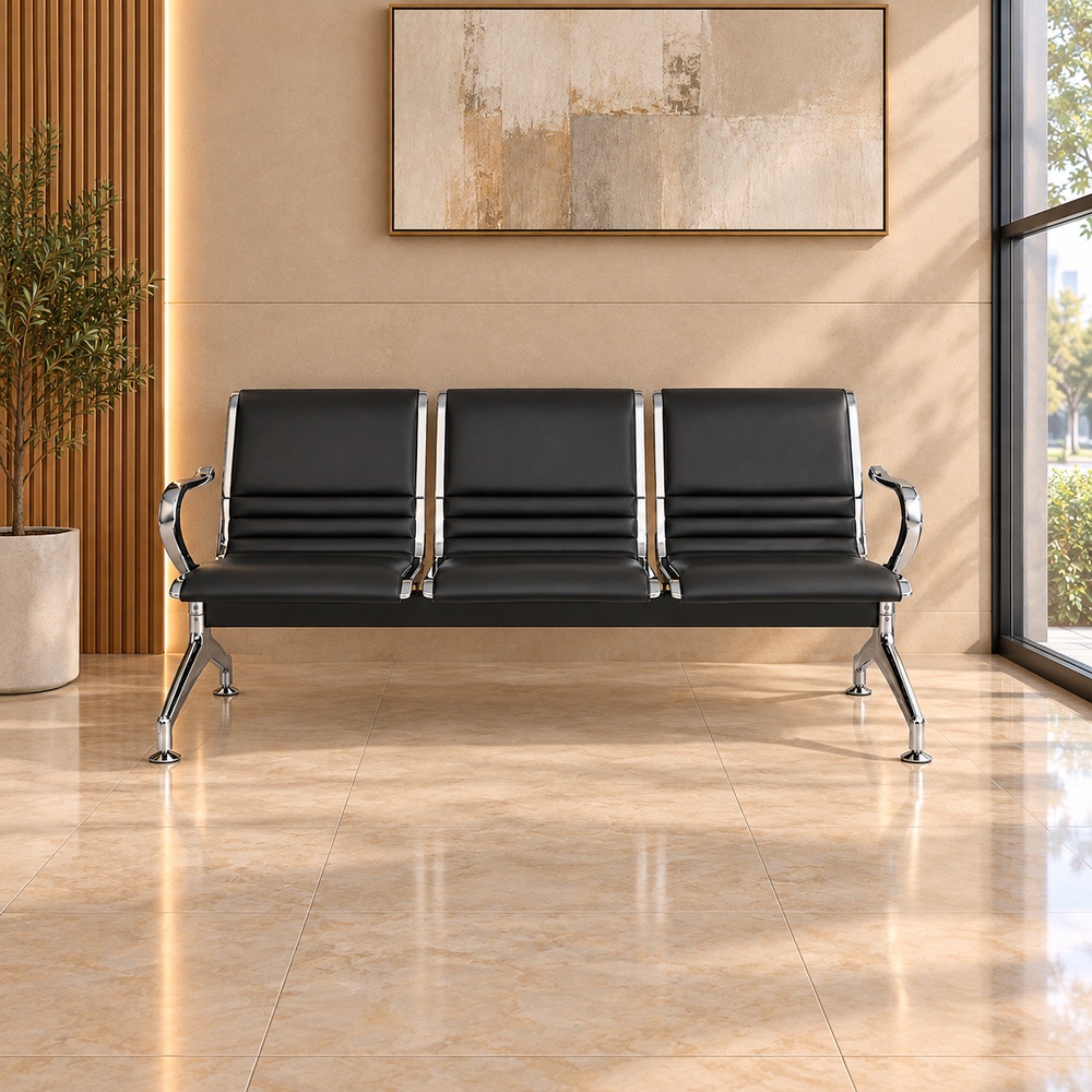BANQUETA 3 ASIENTOS STANFORD VENTITAS HOME NEGRO - 5