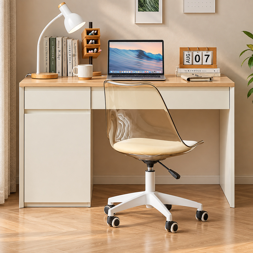 ESCRITORIO MINIMALISTA DANNIELO VENTITAS HOME COLOR ROVERE Y CAPRI - 1