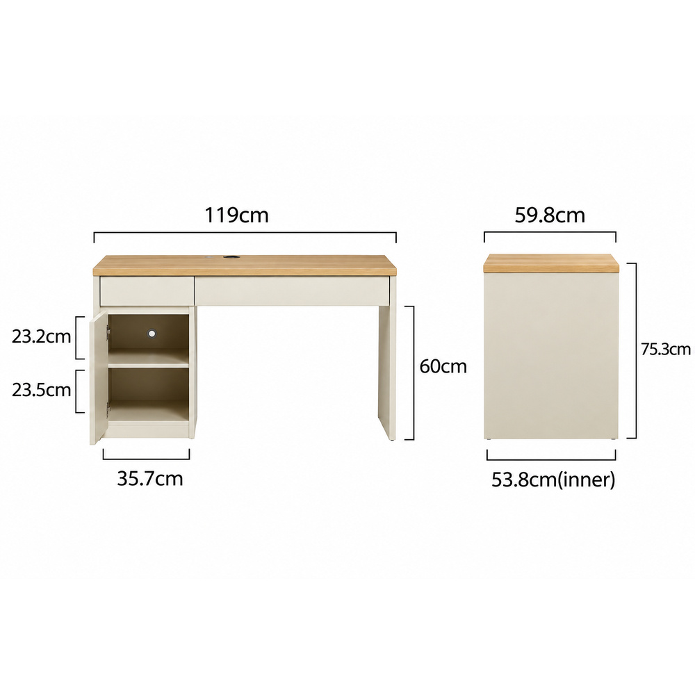 ESCRITORIO MINIMALISTA DANNIELO VENTITAS HOME COLOR ROVERE Y CAPRI - 5
