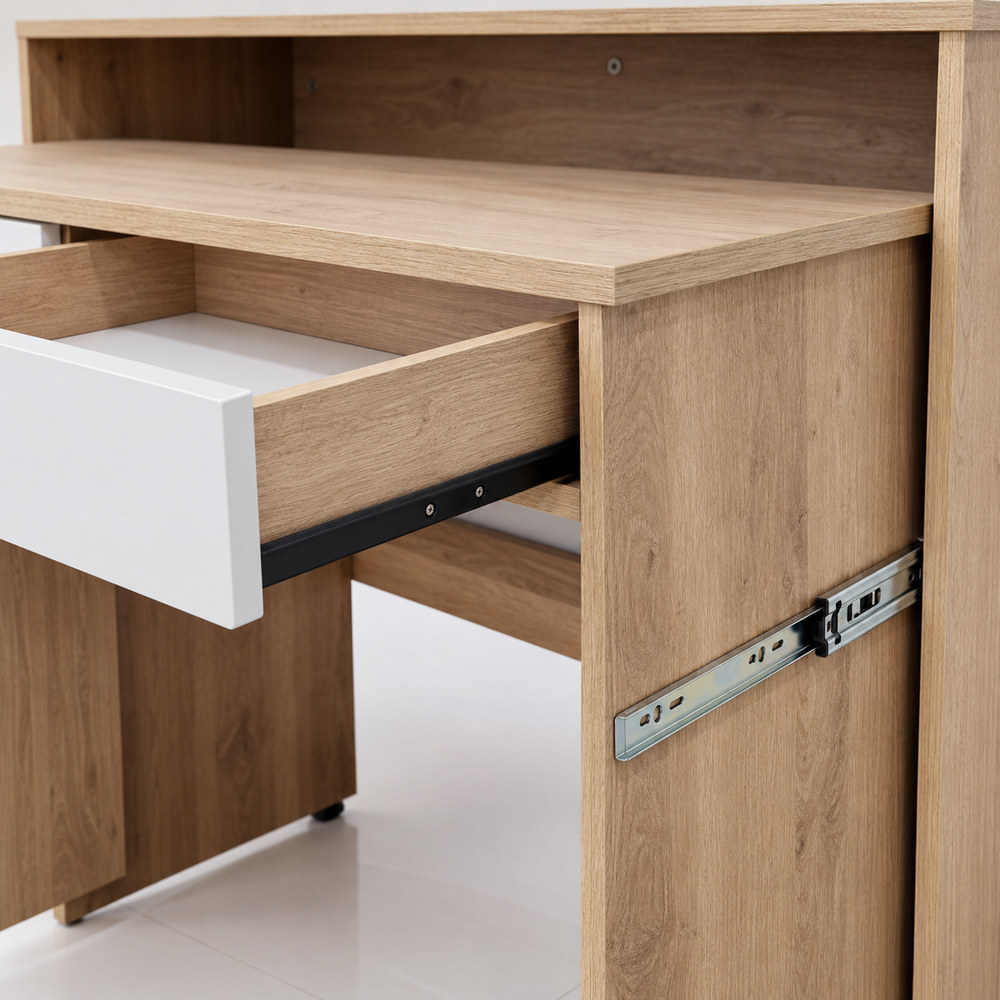 ESCRITORIO PLEGABLE CHRISTINA VENTITAS HOME COLOR ROVERE Y BLANCO - 4