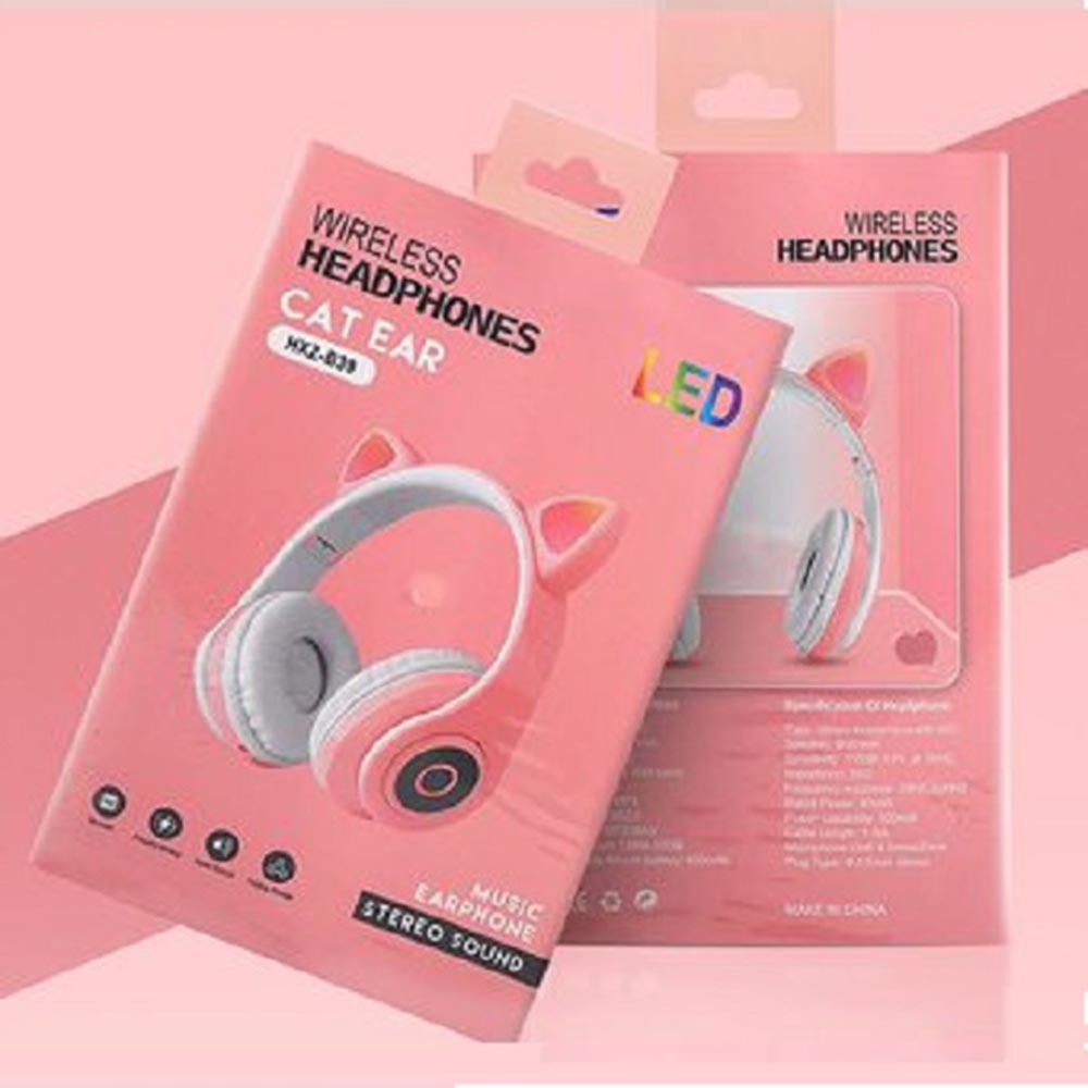 AUDÍFONOS OREJAS GATO AURICULARES INALÁMBRICOS BLUETOOTH RADIO FM - 3