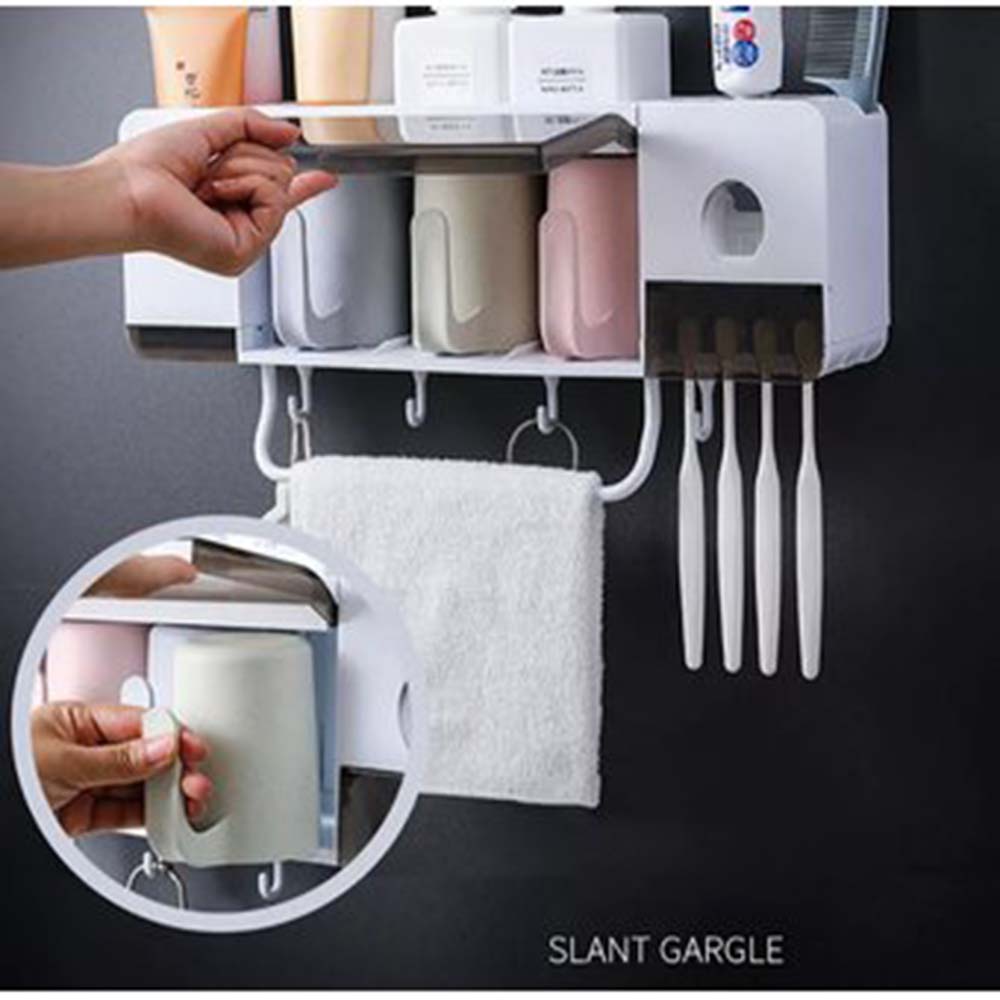 DISPENSADOR AUTOMÁTICO DE PASTA DENTAL PORTA CEPILLOS DE DIENTES 3T - 3