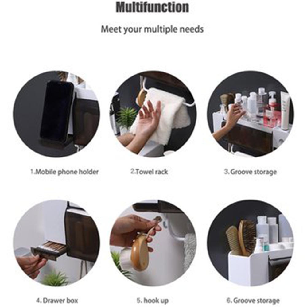 DISPENSADOR AUTOMÁTICO DE PASTA DENTAL PORTA CEPILLOS DE DIENTES 3T - 5