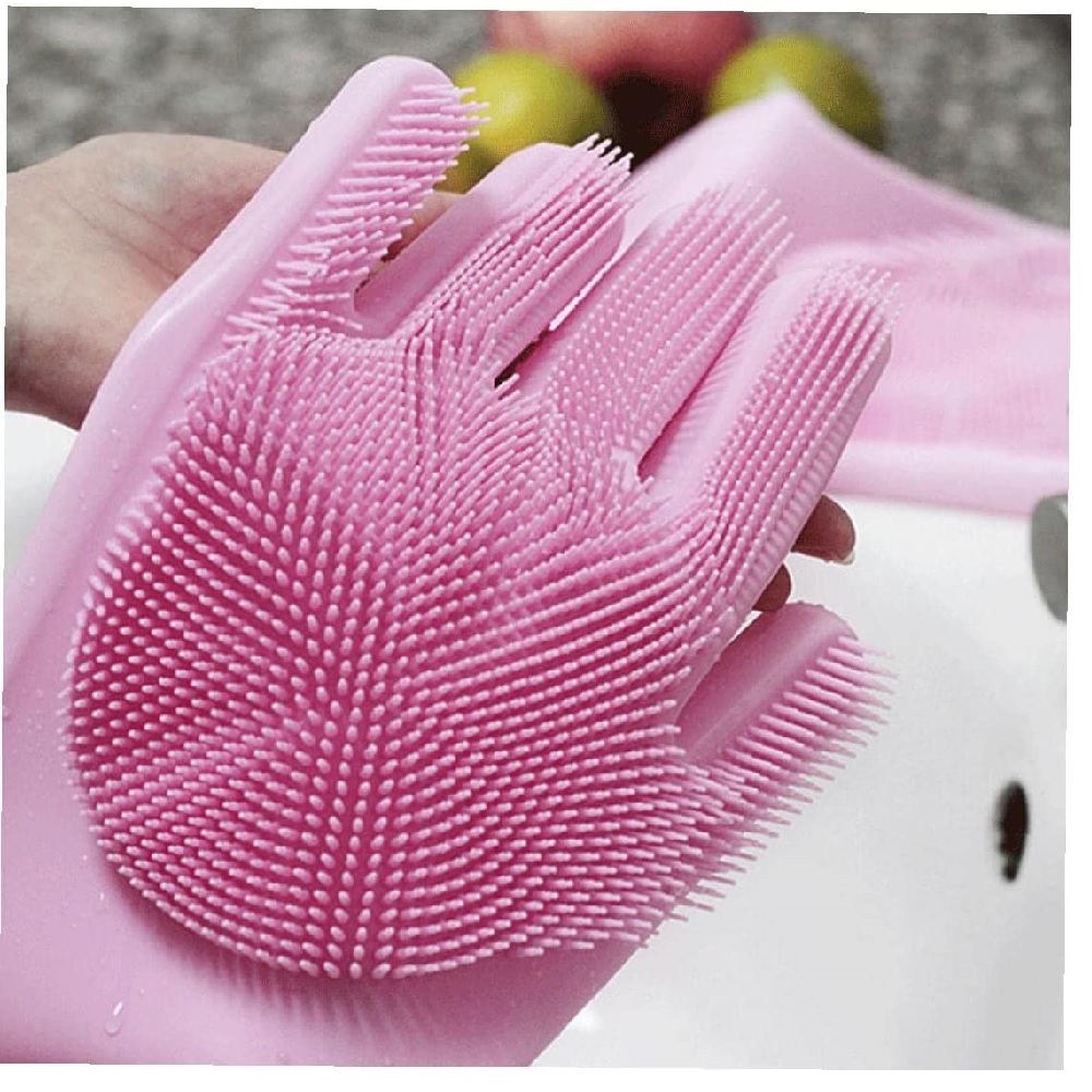 GUANTES DE SILICONA MAGICOS PARA LAVADO LIMPIEZA HOGAR - MULTICOLOR - 2