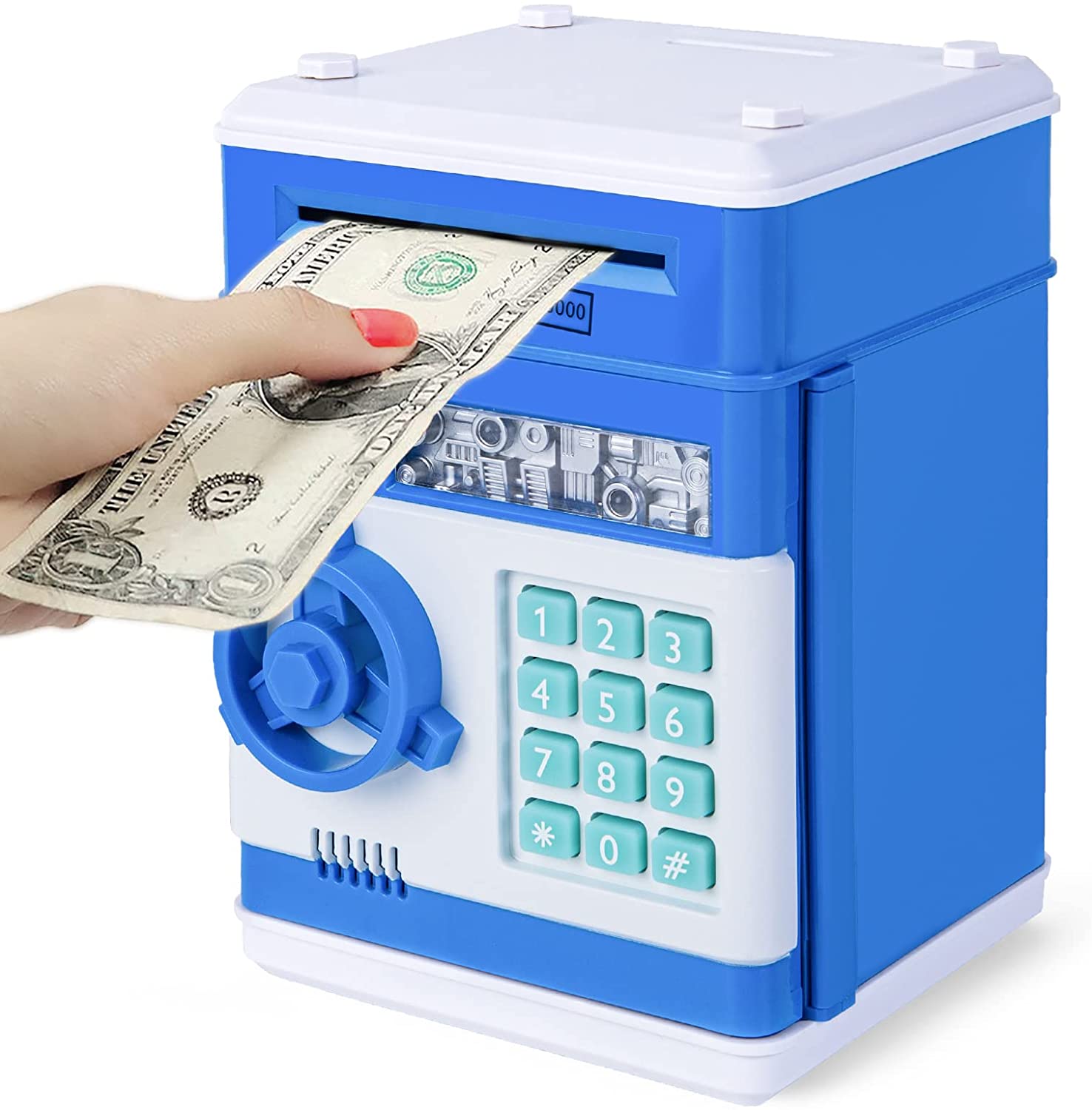 ALCANCIA CAJA FUERTE ELECTRONICA DE MONEDAS Y BILLETES - COLOR HOMBRE - 3