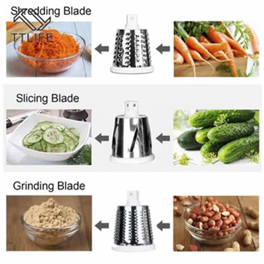 PICADOR CORTADOR DE VERDURAS TIPO MOLINO, RALLADOR, ACERO INOXIDABLE - 5