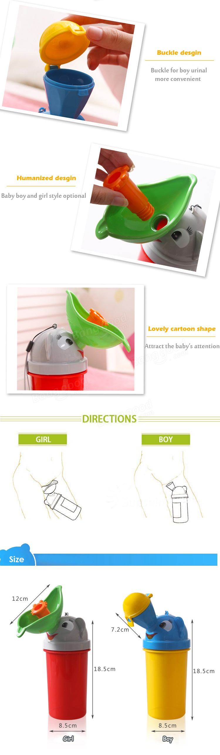 URINARIO VASO PORTATIL PARA NIÑOS PARA VIAJES –NIÑA - 3