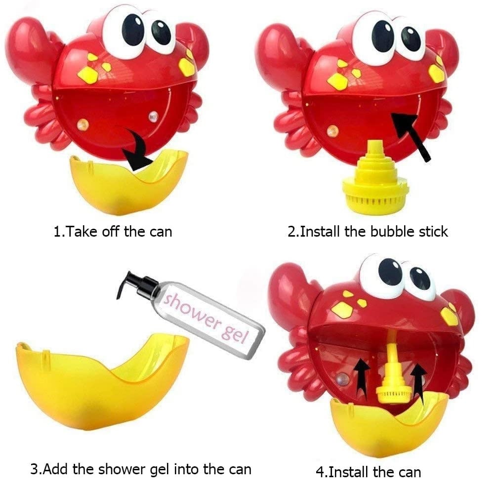 CANGREJO MUSICAL JUGUETE DE BAÑO PARA BEBÉS BURBUJAS DIVERTIDAS - ROJO - 4