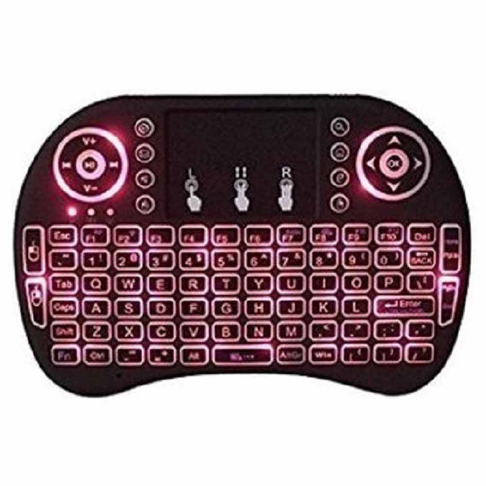 MINI TECLADO MOUSE INALAMBRICO TV BOX RETROILUMINADO - 2