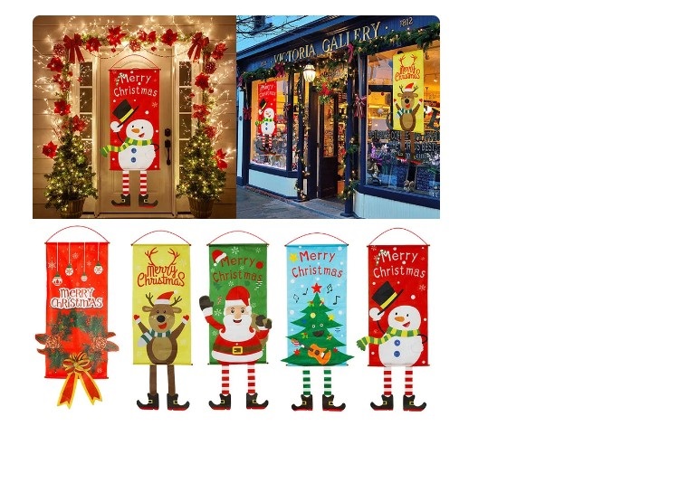 PANCARTA DE MUÑECO DE NIEVE DE PAPÁ NOEL, DECORACIÓN DE FELIZ NAVIDAD PARA EL HOGAR - 2
