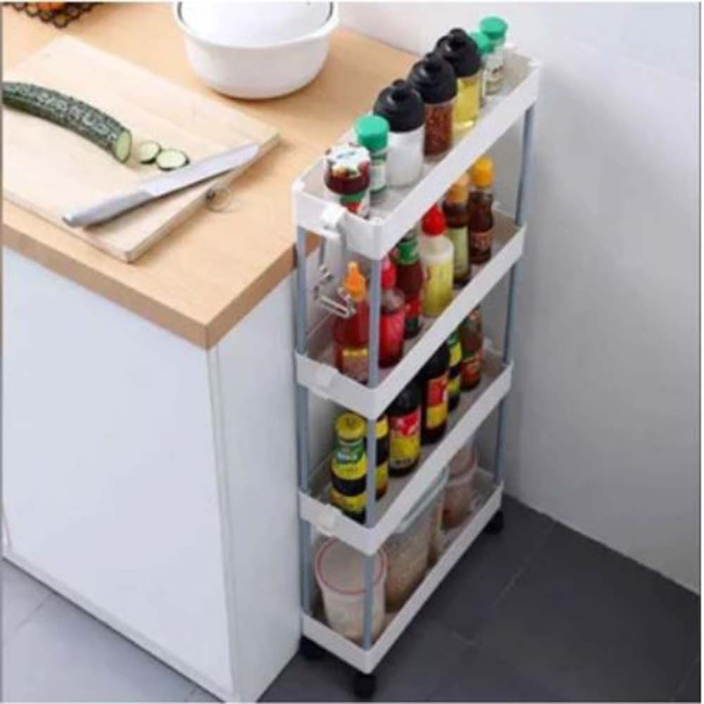 ORGANIZADOR DE COCINA CARRITO MULTIFUNCIONAL LINEAL AHORRA ESPACIO - BLANCO - 4