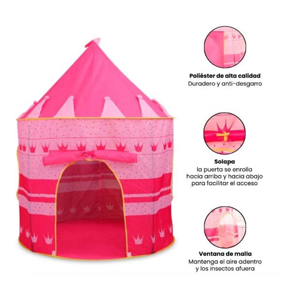 CARPA CASTILLO INFANTIL NIÑA - ROSADO - 2