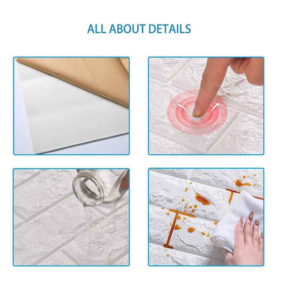 ADHESIVOS PARED 3D LADRILLOS 10PCS PEGATINA STICKER PANELES - 5