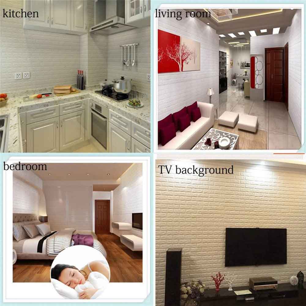 ADHESIVOS PARED 3D LADRILLOS 10PCS PEGATINA STICKER PANELES - 6
