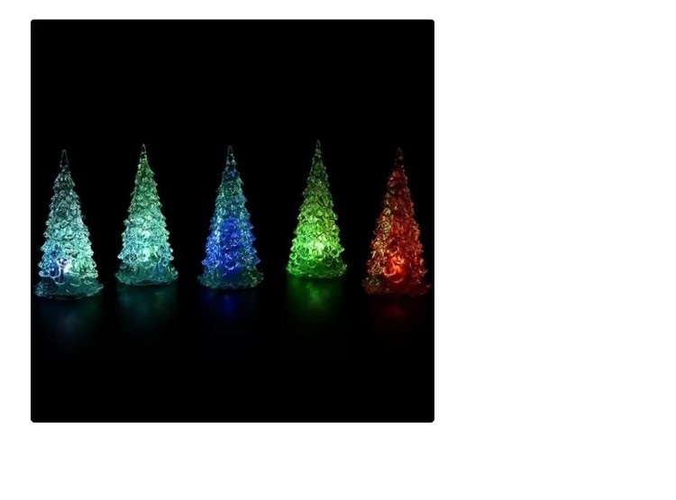 ÁRBOL DE NAVIDAD CON LUZ LED CAMBIANTE PARA ESCRITORIO, LÁMPARA DE MESA CON ROMATIC DE SIETE COLORES (TAMAÑO: 12 CM X 5,5 CM - 2