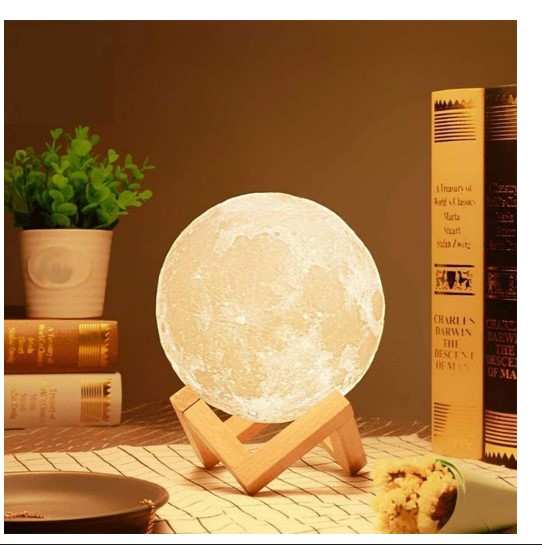 LÁMPARA LUNA 3D CON CONTROL REMOTO Y TÁCTIL 18CM - 2