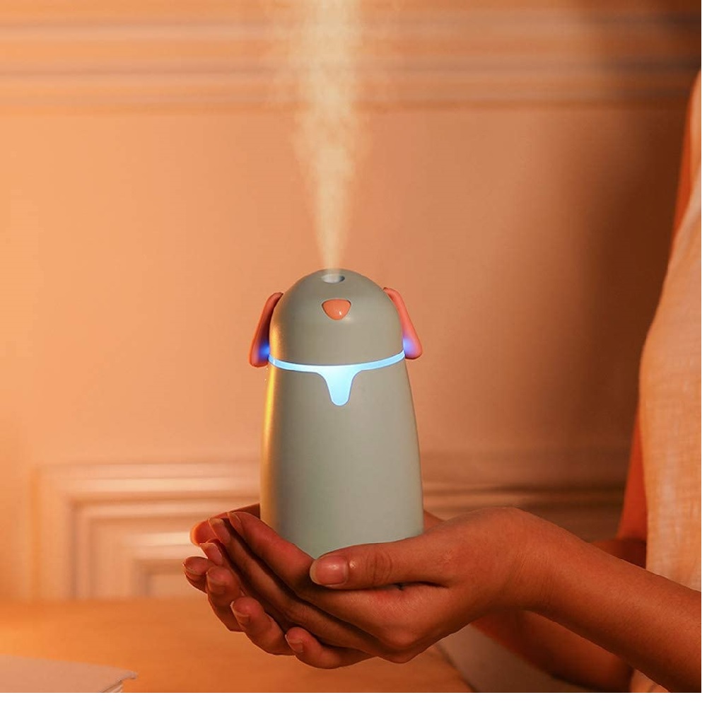 HUMIDIFICADOR ULTRASONICO MINI DIFUSOR VAPOR LUZ LED PERRITO AROMA - 2