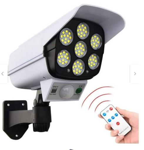 LÁMPARA SOLAR FOCO SENSOR MOVIMIENTO CON FORMA DE CÁMARA DE SEGURIDAD 77 LED - 3