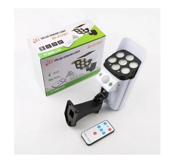 LÁMPARA SOLAR FOCO SENSOR MOVIMIENTO CON FORMA DE CÁMARA DE SEGURIDAD 77 LED - 4