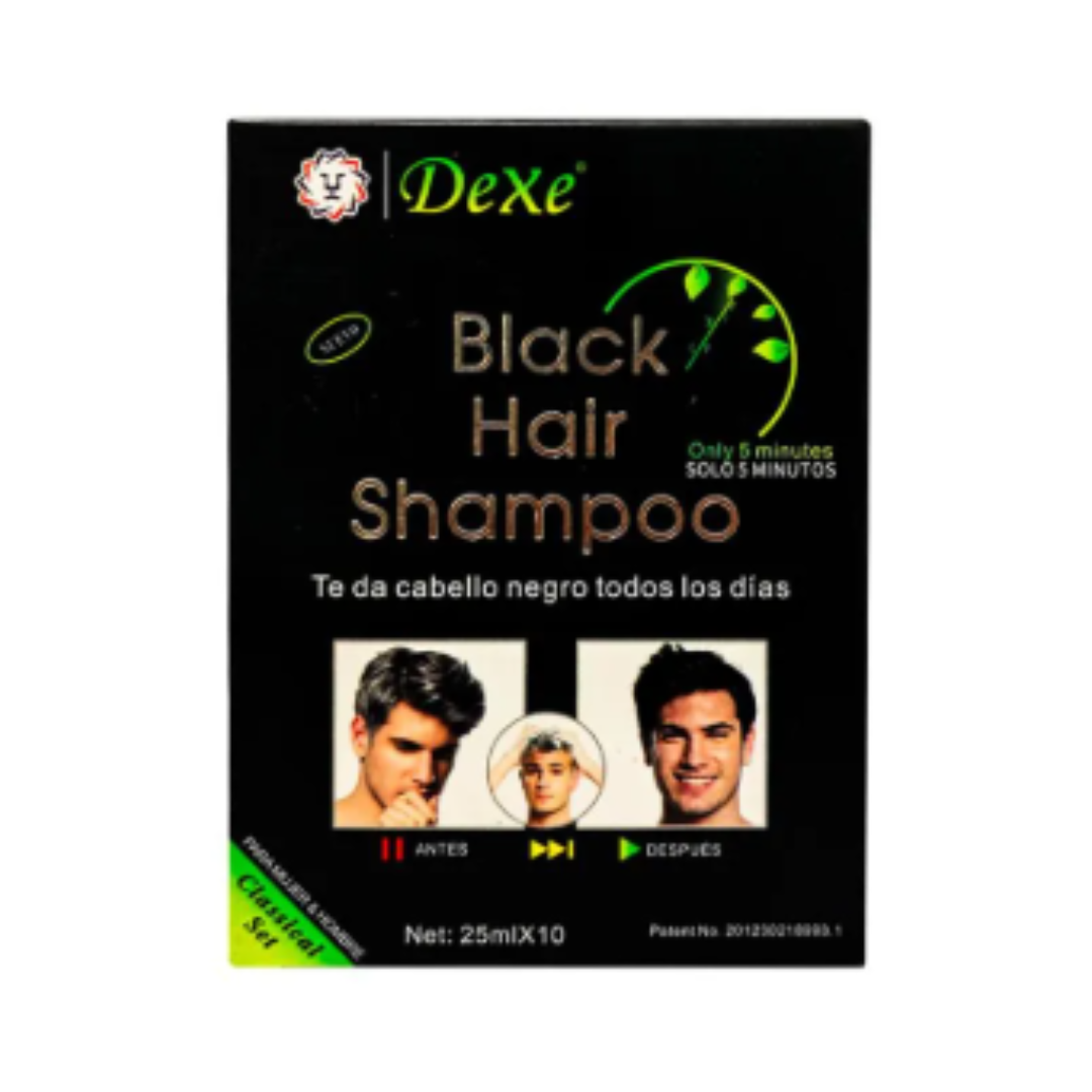 PACK DE 5 SHAMPOO TINTE DE CABELLO DEXE BACK CANAS NEGRO - 1