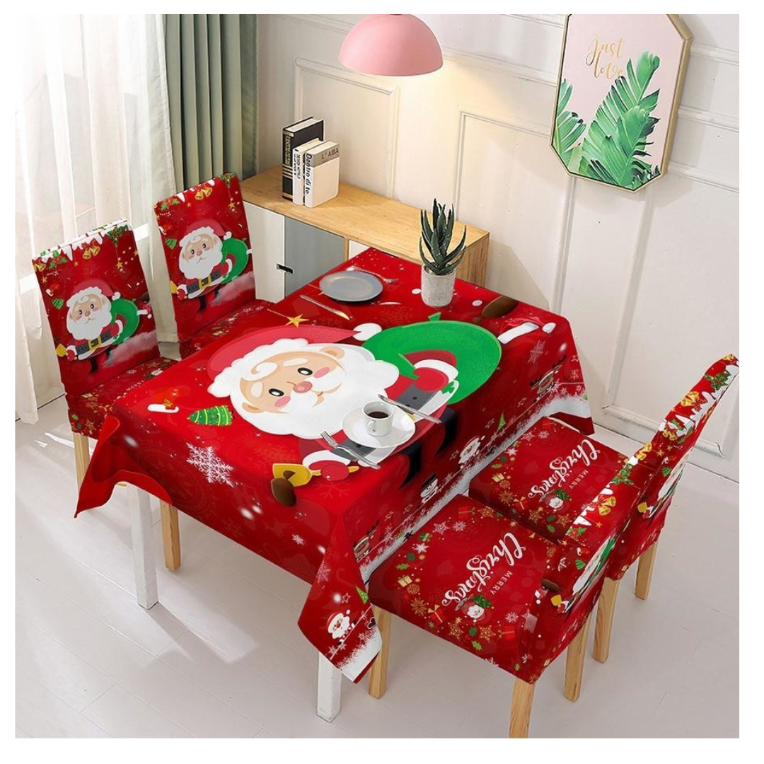 MANTEL NAVIDEÑO+ FUNDAS DE SILLA - 7 PIEZAS - 4