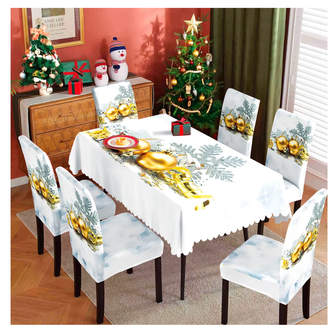 MANTEL NAVIDEÑO+ FUNDAS DE SILLA - 7 PIEZAS - 5