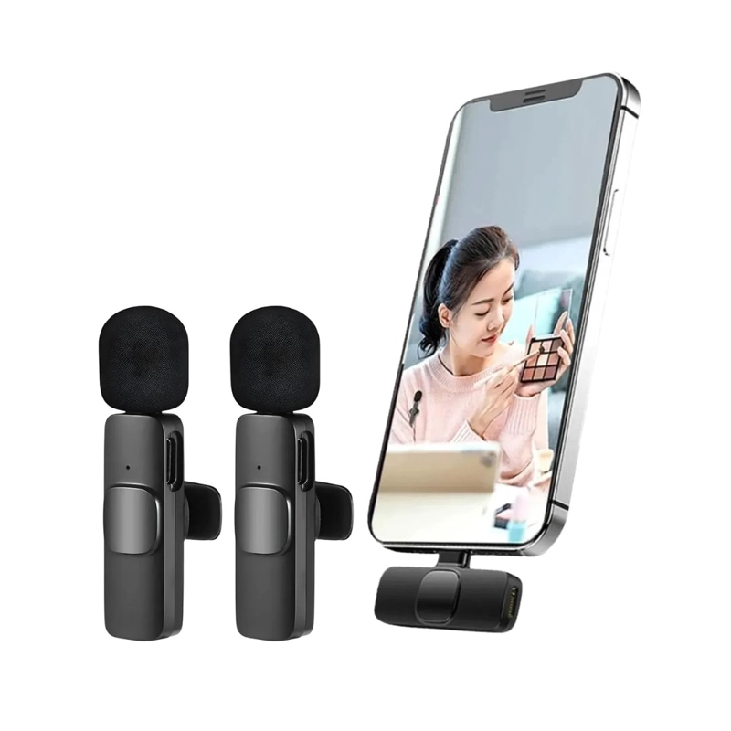 PACK DE 2 MINI MICRÓFONOS INALÁMBRICOS RECARGABLE - 1