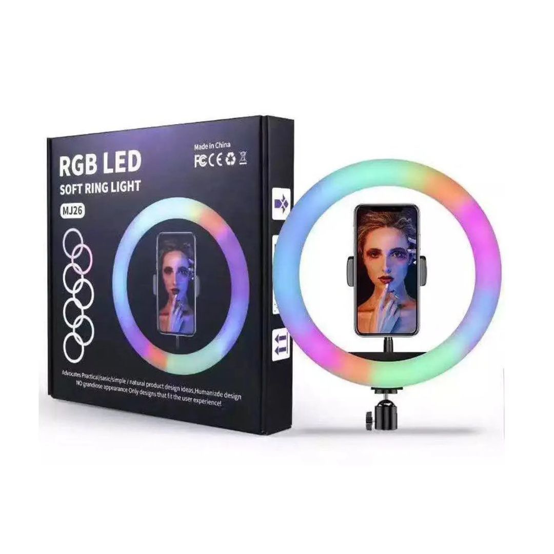 ARO LUZ LED 26CM RGB COLORES + TRIPODE 2.10 METROS KIT - 3