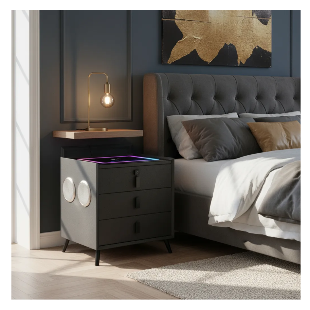 MESA DE NOCHE SMART CON 3 CAJONES - 1