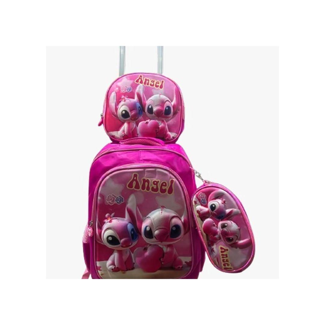 MOCHILA CON RUEDAS PARA NIÑA DE DISNEY Y HELLO KITTY 3 EN 1
