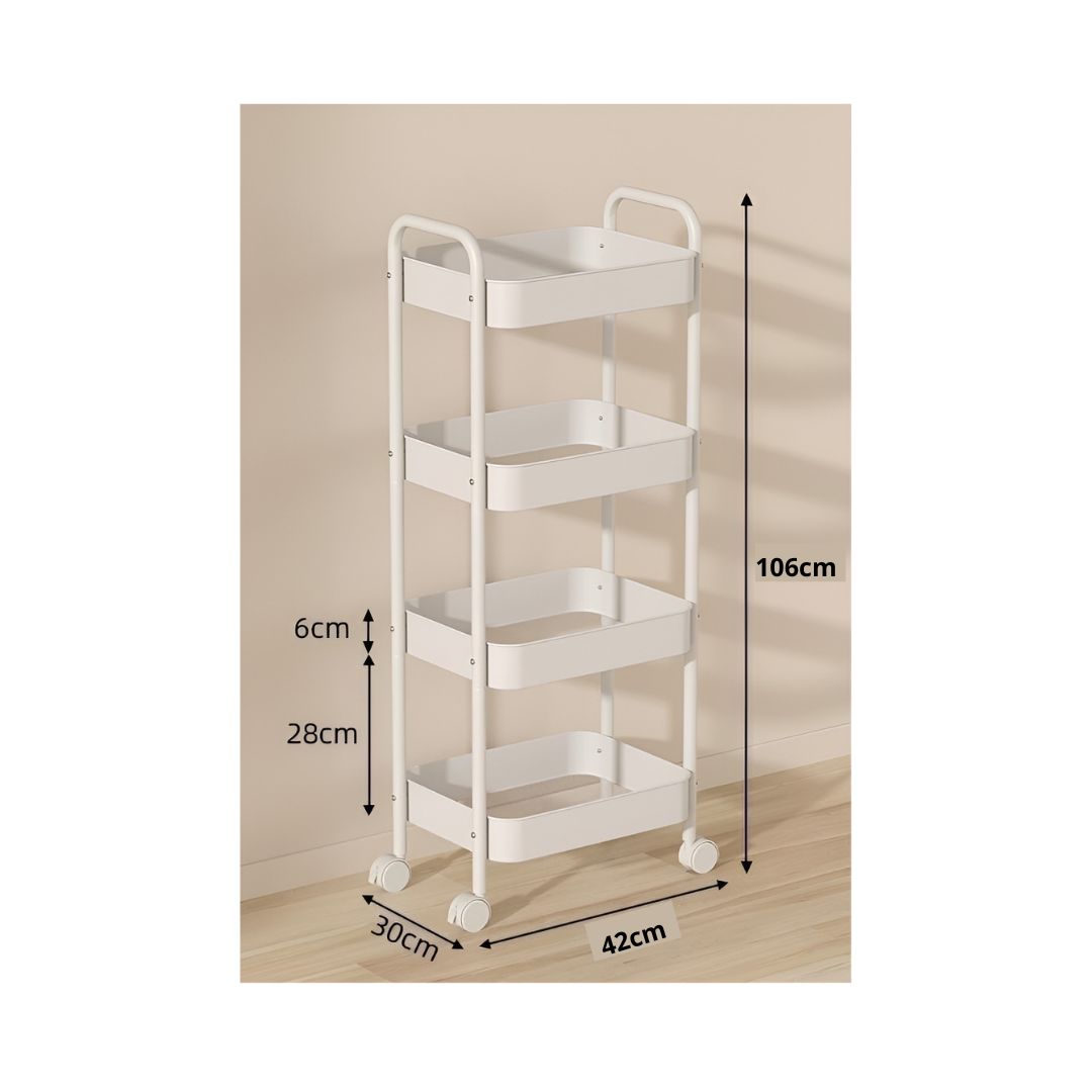 ORGANIZADOR METÁLICO CON RUEDAS DE 4 NIVELES - 2