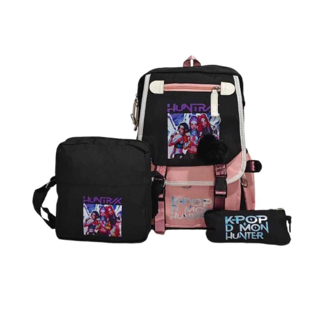 SET DE 3 PIEZAS MOCHILA  DE LAS GUERRERAS K- POP - 1