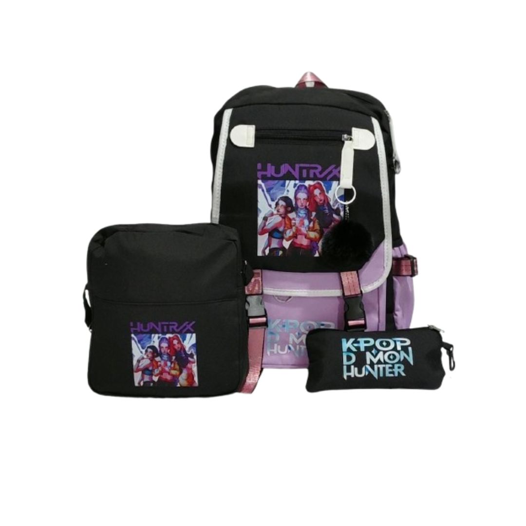 SET DE 3 PIEZAS MOCHILA  DE LAS GUERRERAS K- POP - 3