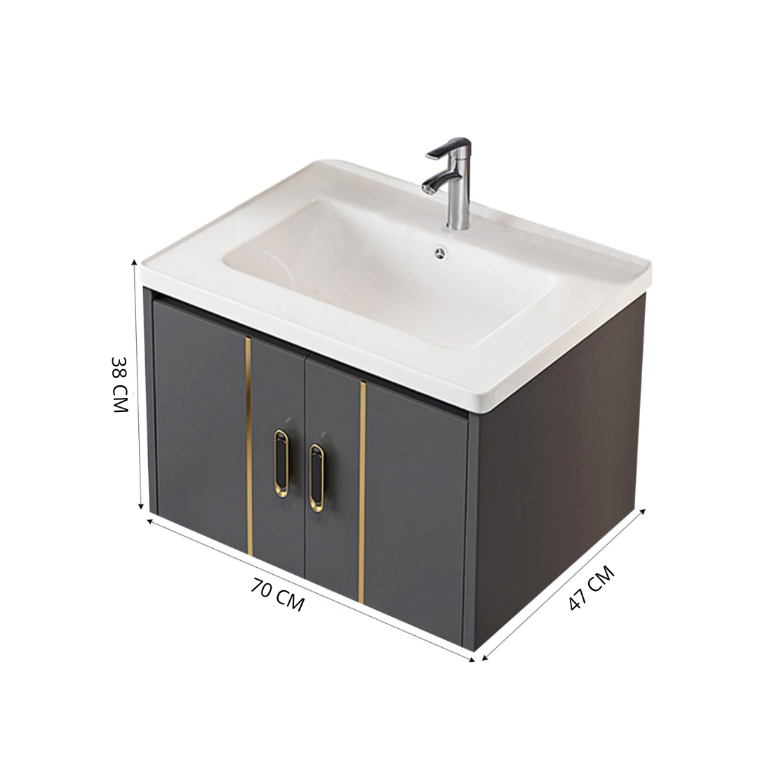 LAVATORIO DE BAÑO CON MUEBLE DE ALMACENAMIENTO - 2