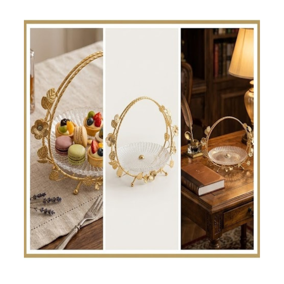 BANDEJA DECORATIVA DORADO - 1
