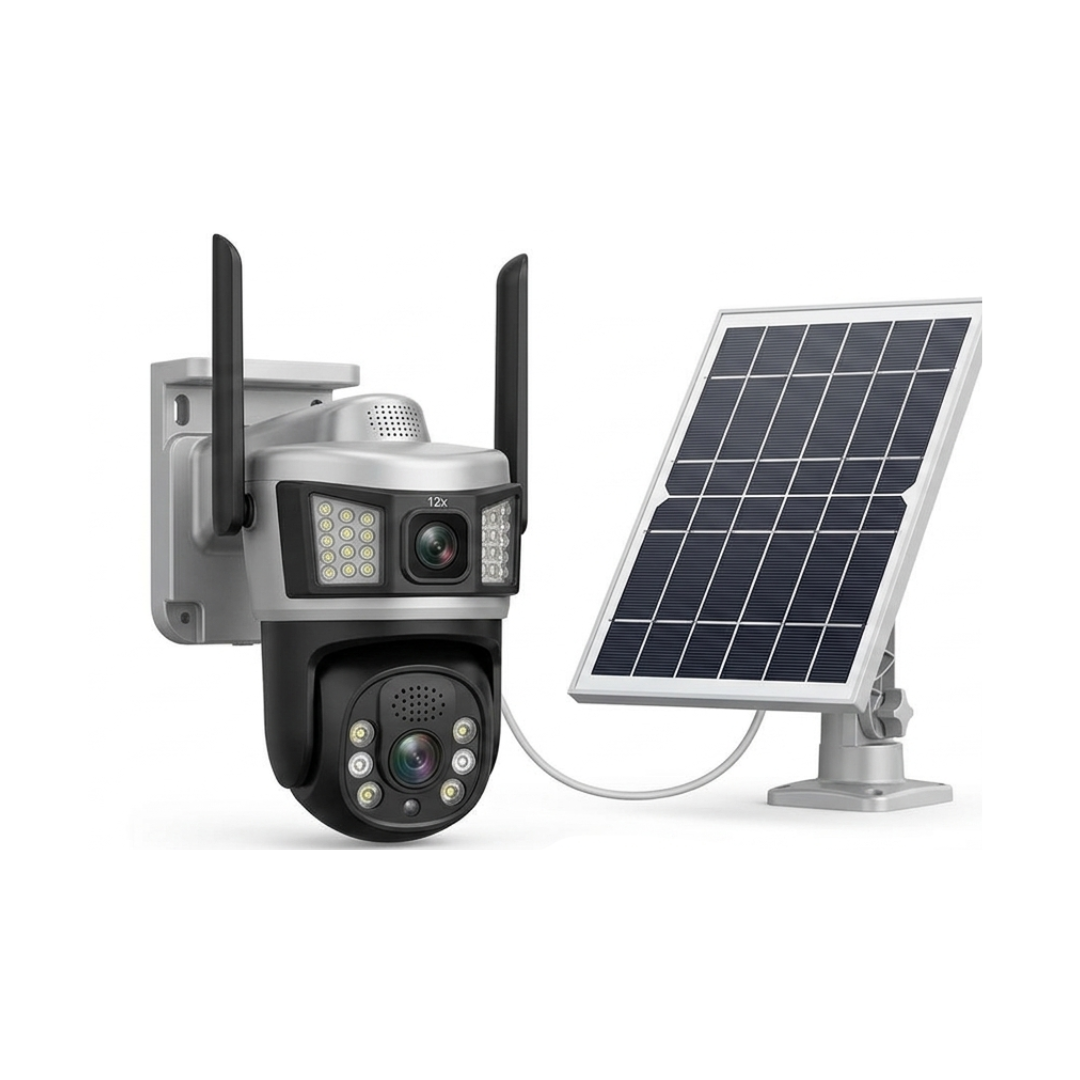 CÁMARA SOLAR WIFI PLATEADO 360° - 1
