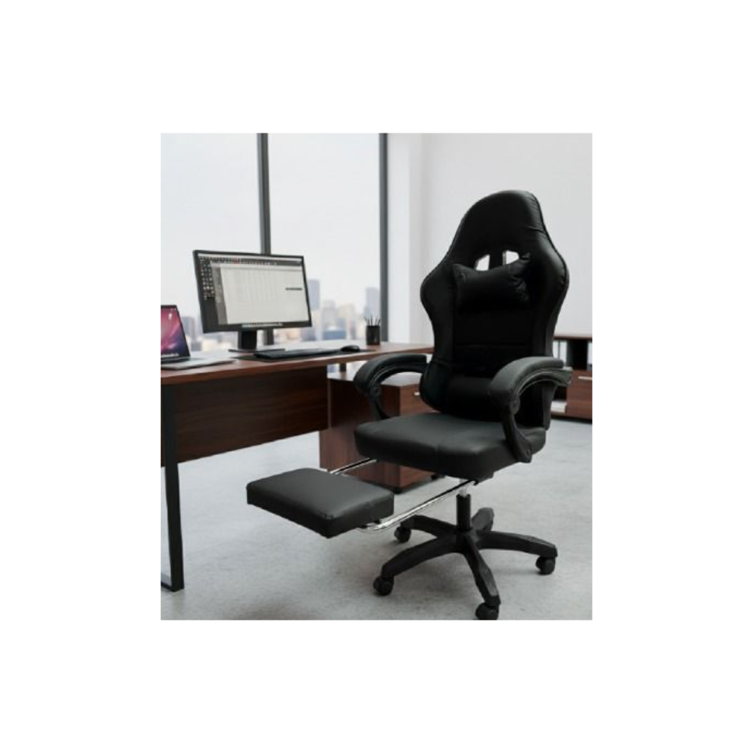 SILLA GAMER GIRATORIA NEGRA - 1