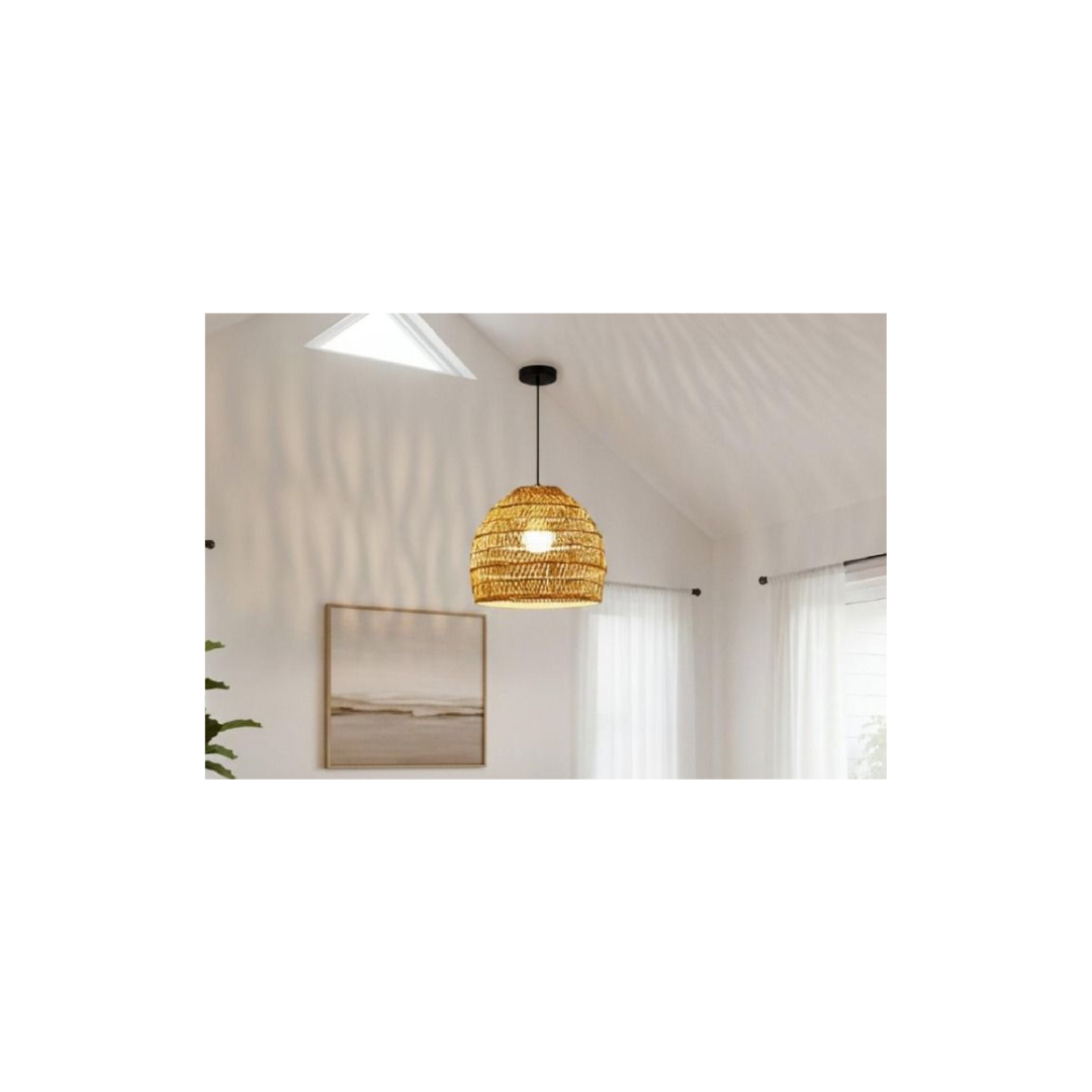 LÁMPARA LED CÒNICA DE RATÀN - 2