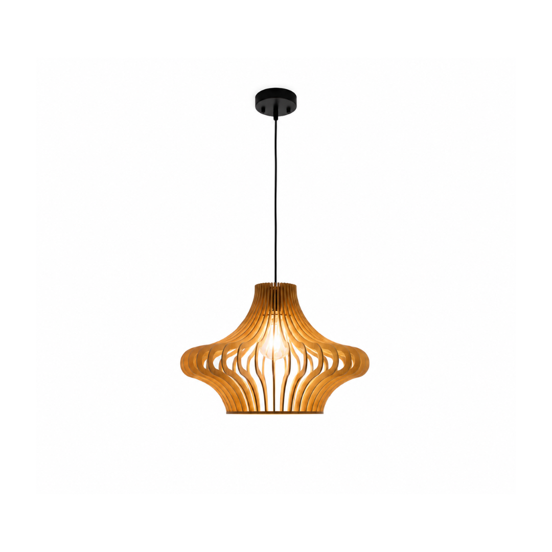 LÀMPARA COLGANTE MINIMALISTA DE MADERA - 1