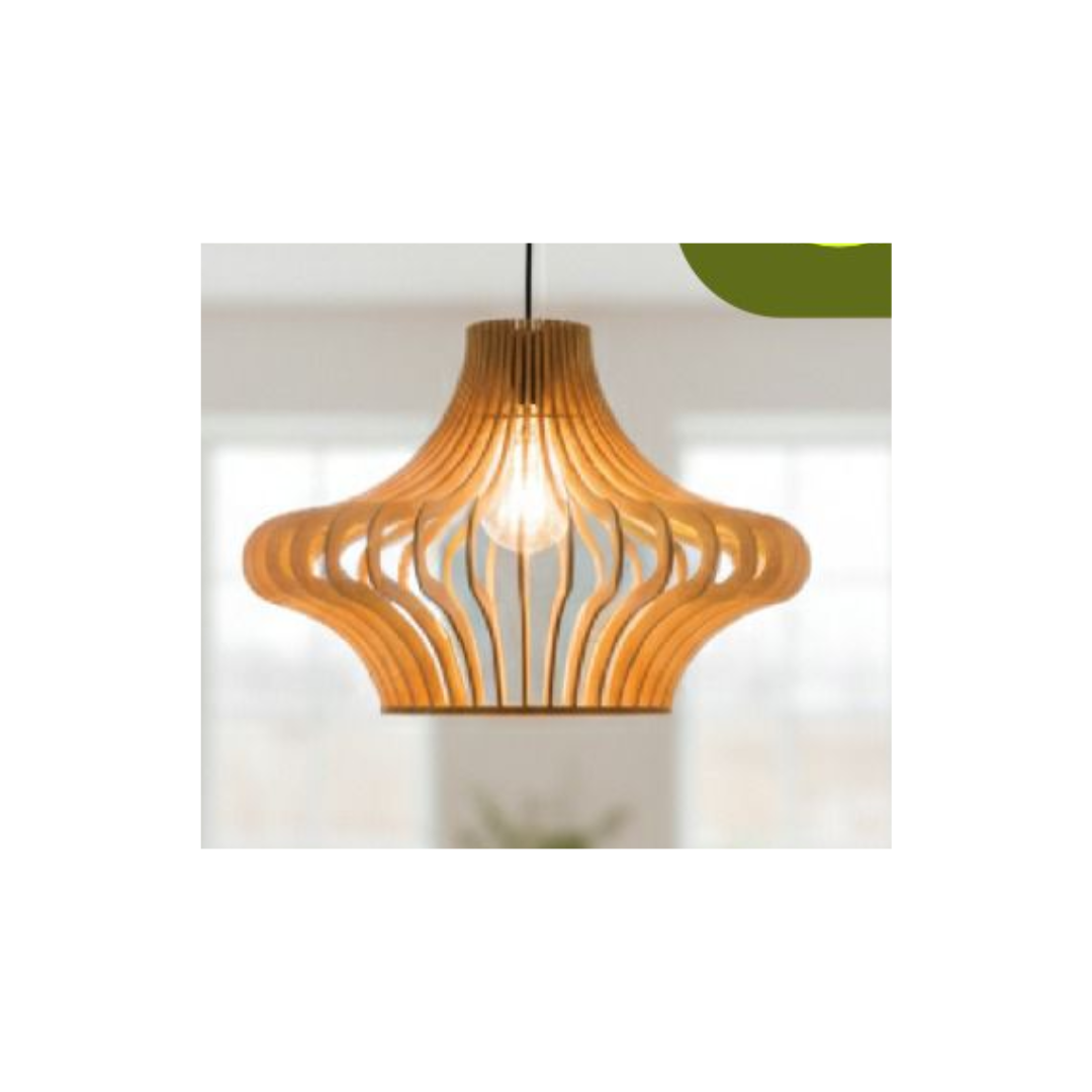 LÀMPARA COLGANTE MINIMALISTA DE MADERA - 2